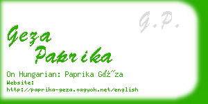 geza paprika business card